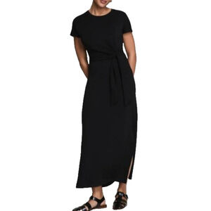 Spanx AirEsstentials Black Tie Waist Maxi Dress Size 1X Tall Soft Strech Casual